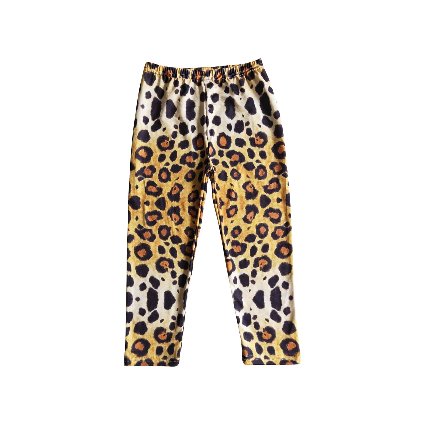 kids yellow bleached cheetah leggings