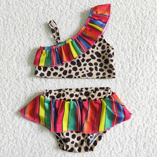 summer kids girl's swimsuit leopard swimwear