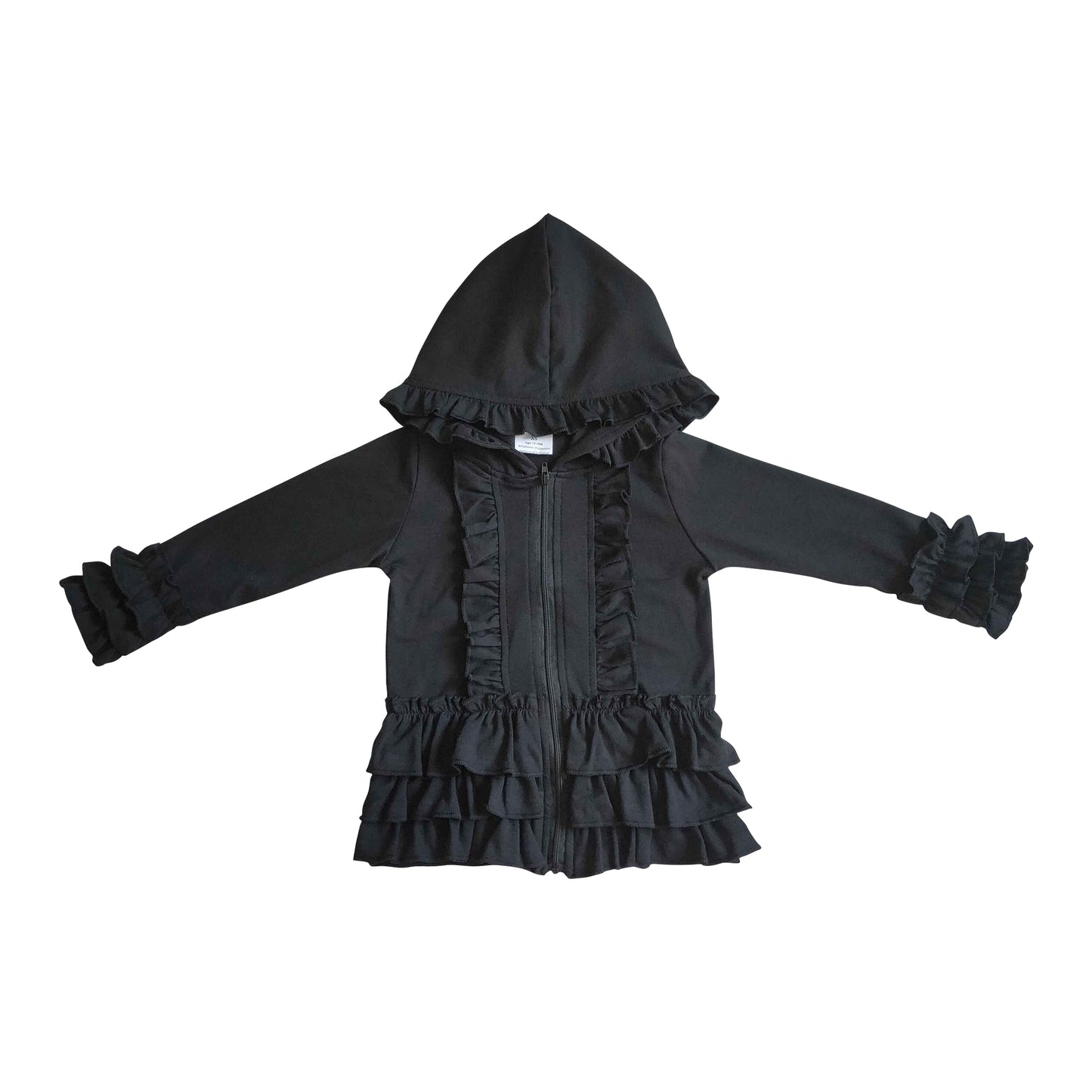 girl ruffle jacket black