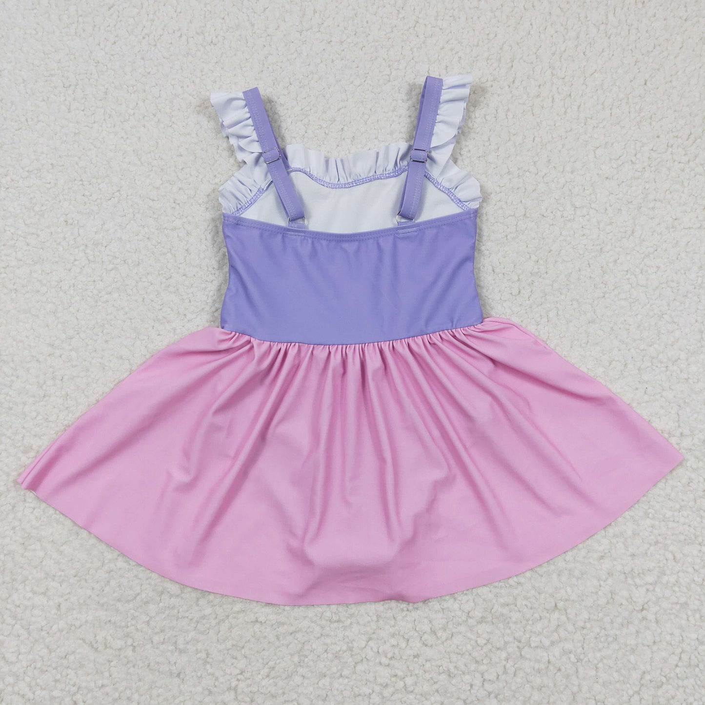 Tangled Hair Pink & Purple Princess One Piece Girls Swimsuit