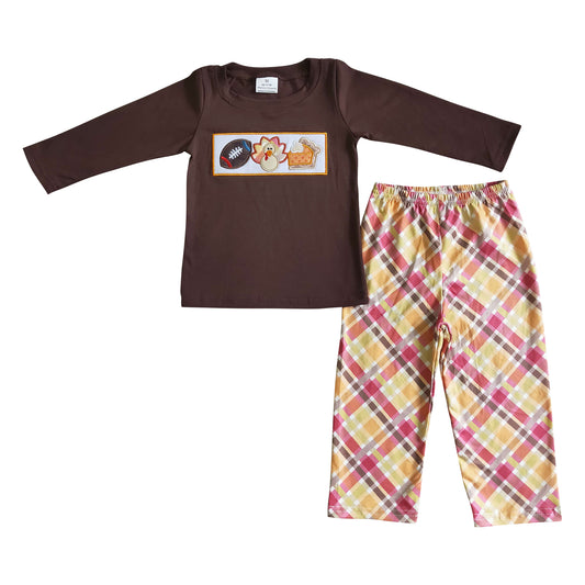 boy's embroidery outfit for thanksgiving day