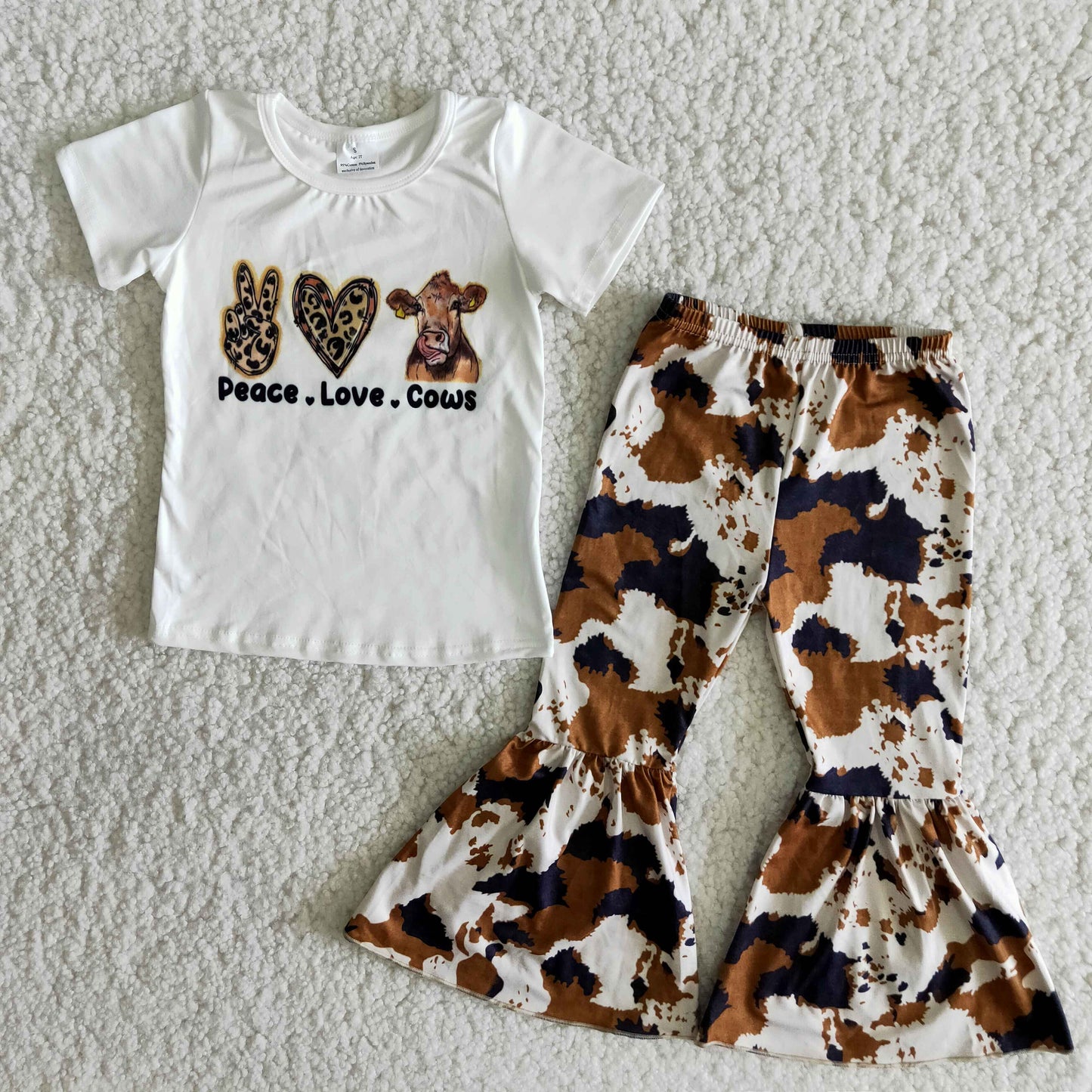 baby girl's outfit cow pants set