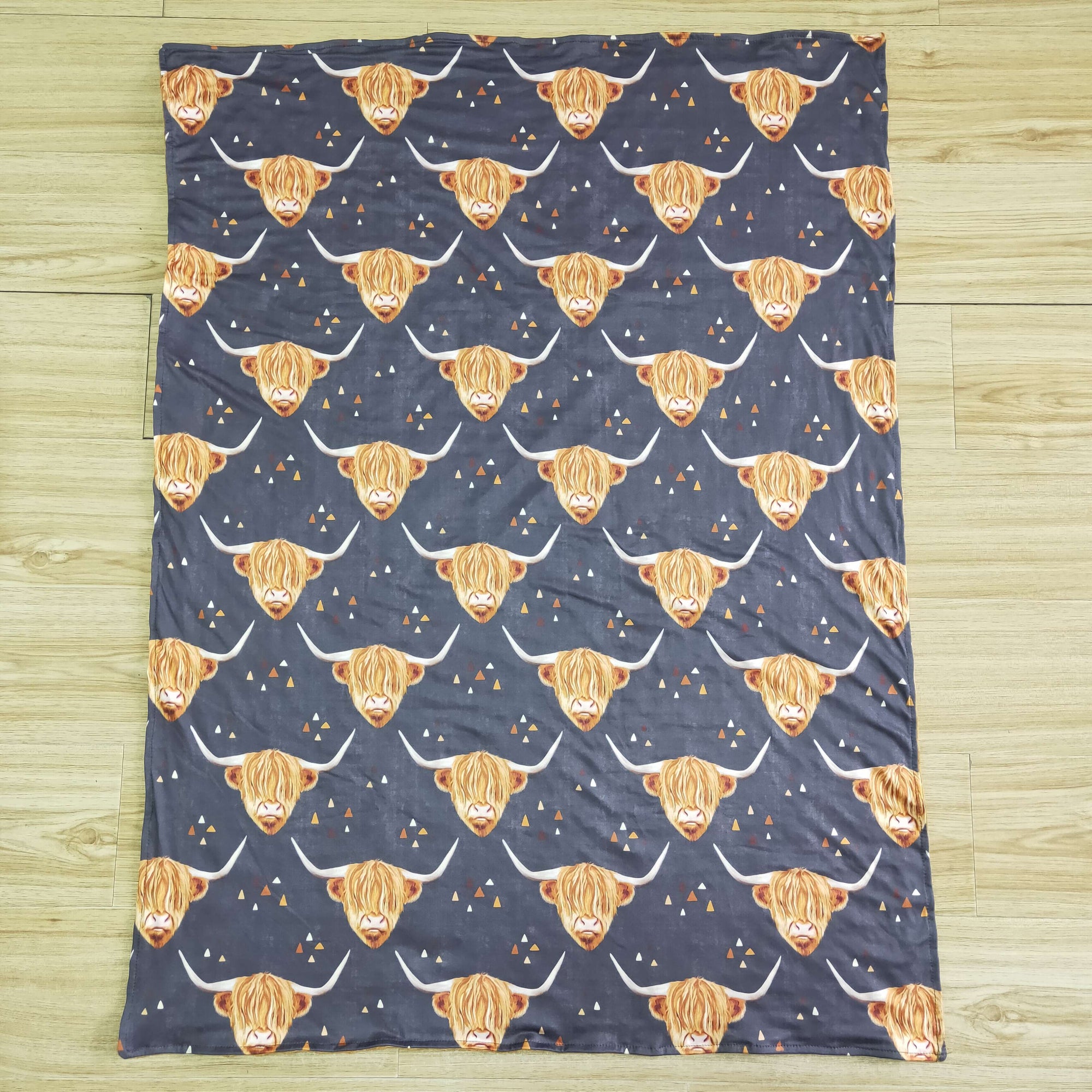 highland cattle pattern throw blanket