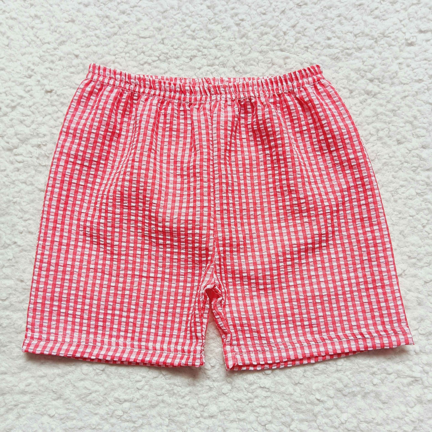 boy red seersucker shorts kids clothing
