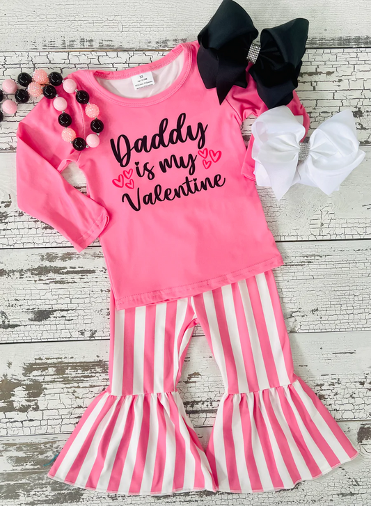 Daddy is my Valentine Bell Bottoms Outfit