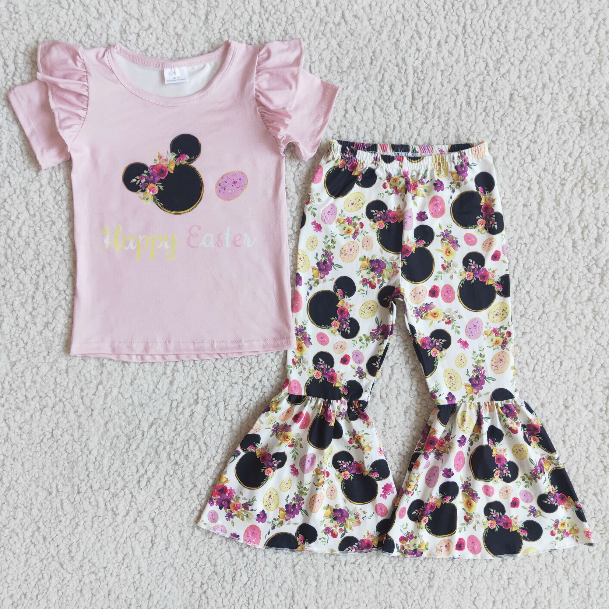 catoon mouse happy easter pants outfit