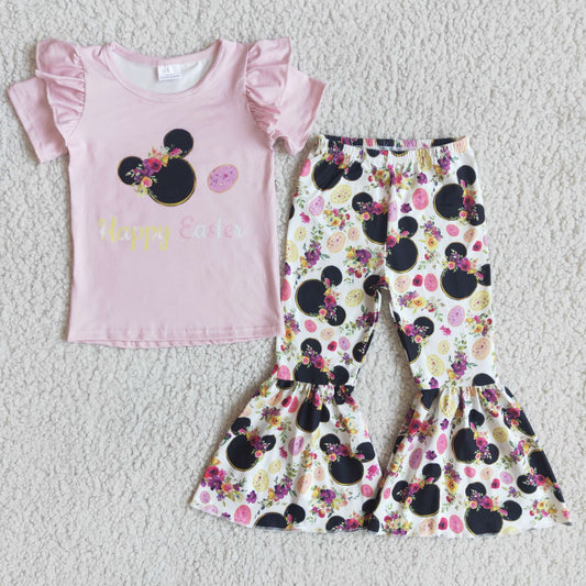 catoon mouse happy easter pants outfit