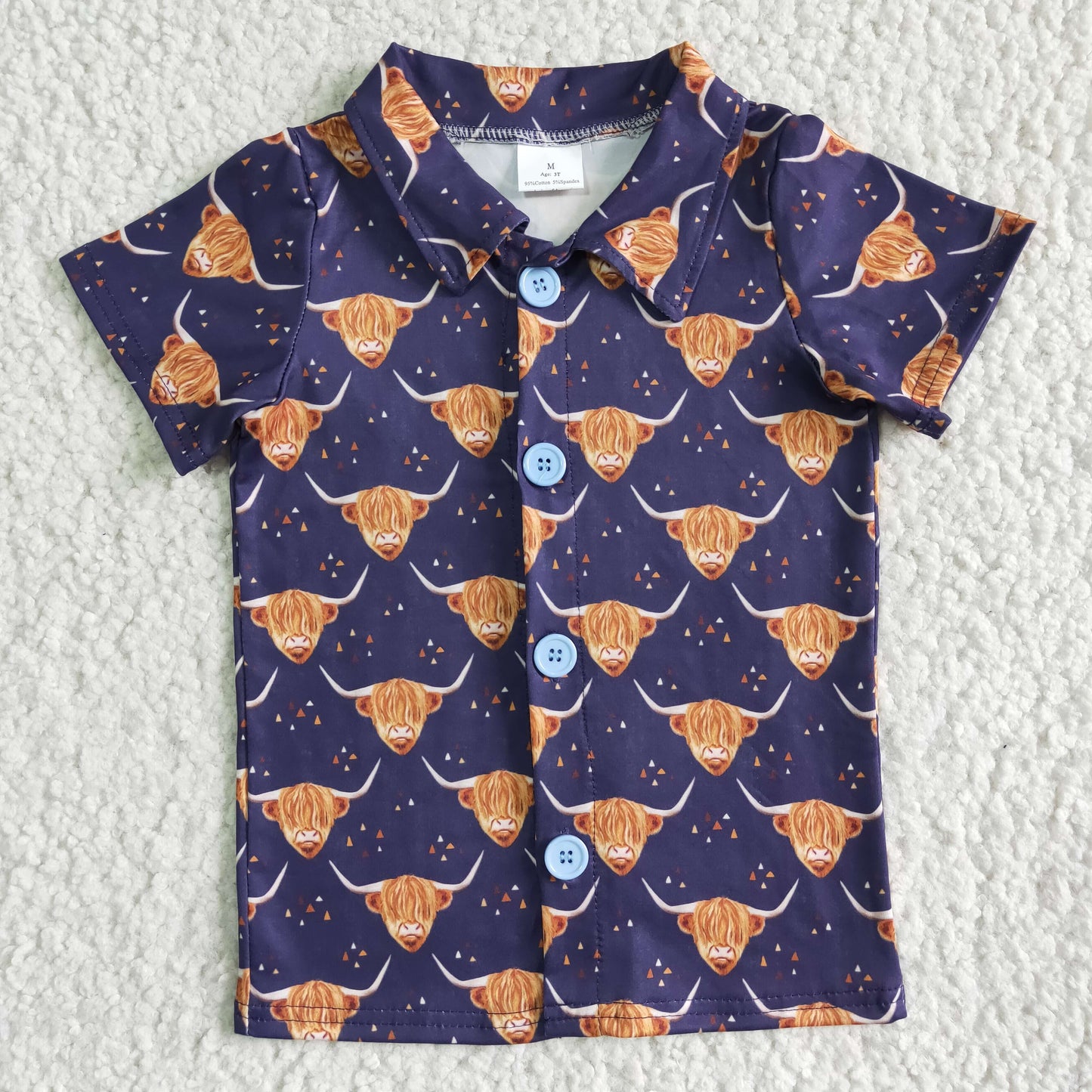 short sleeve highland button shirt boys clothing