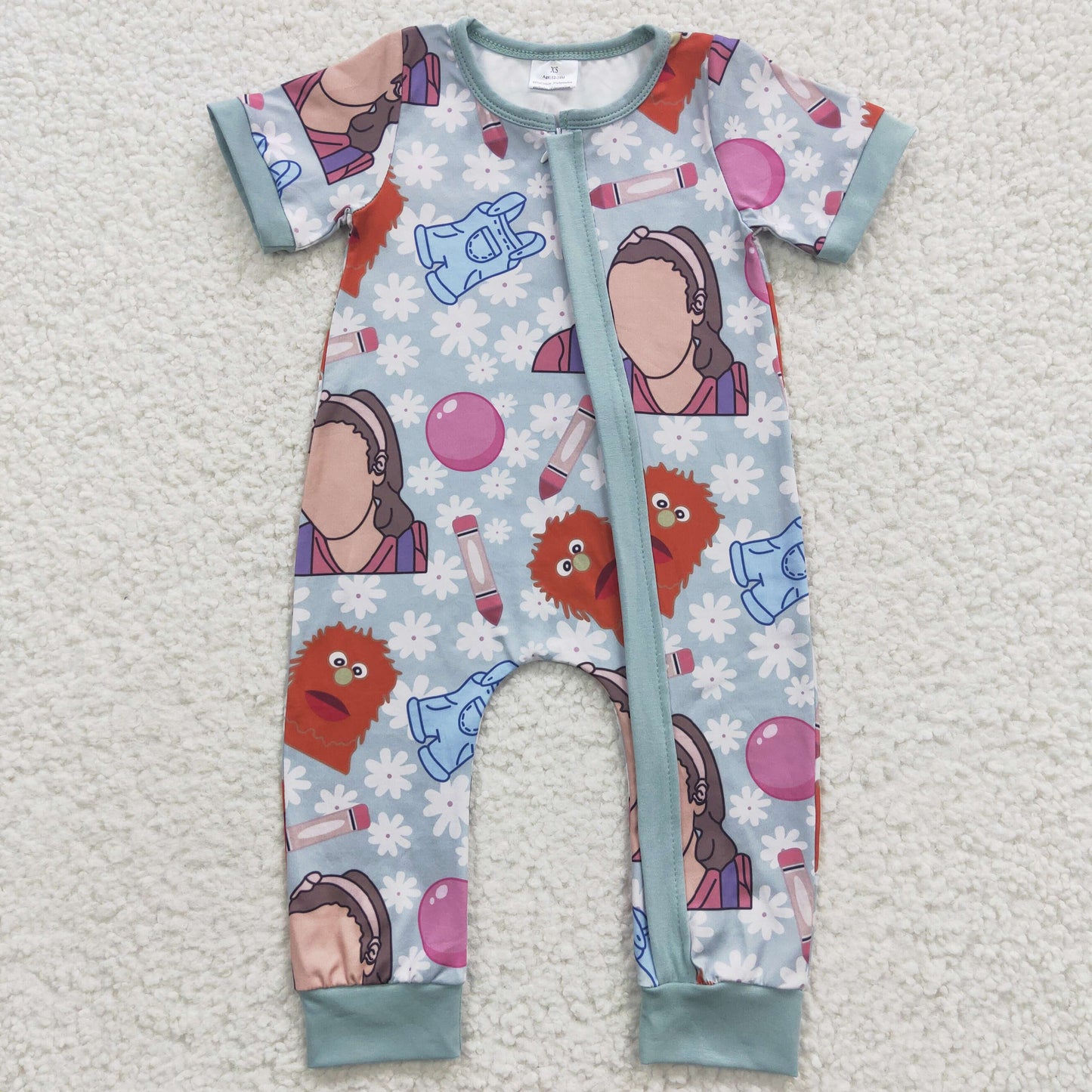 ABC teacher infant zip romper