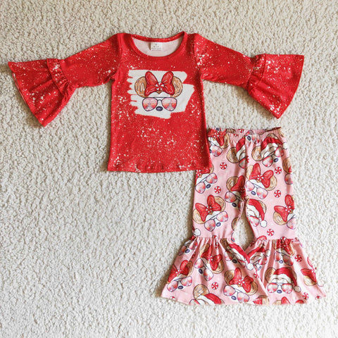 castle glasses red character girls clothes set