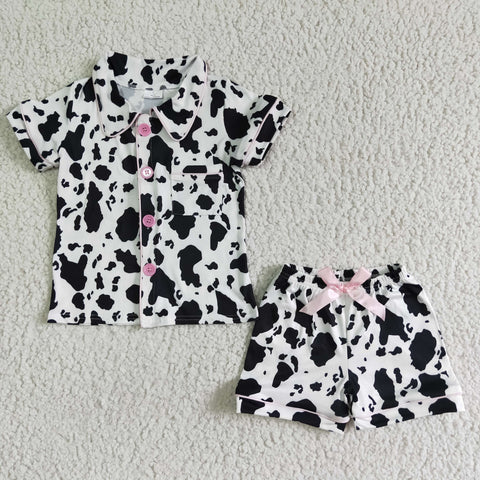 short sleeve milk cow pajamas sleepwear