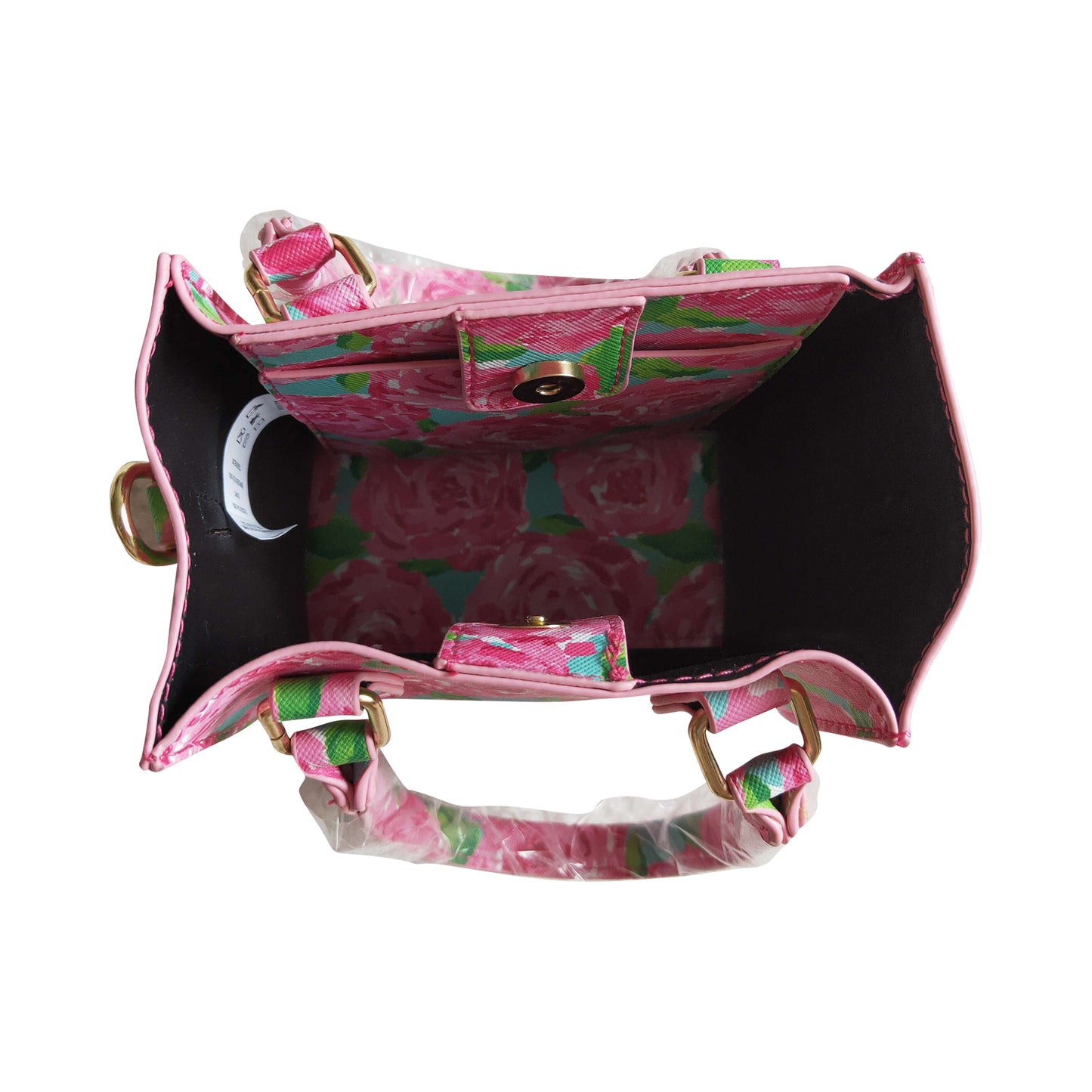 kids hot pink rose flower brossbody bag purse