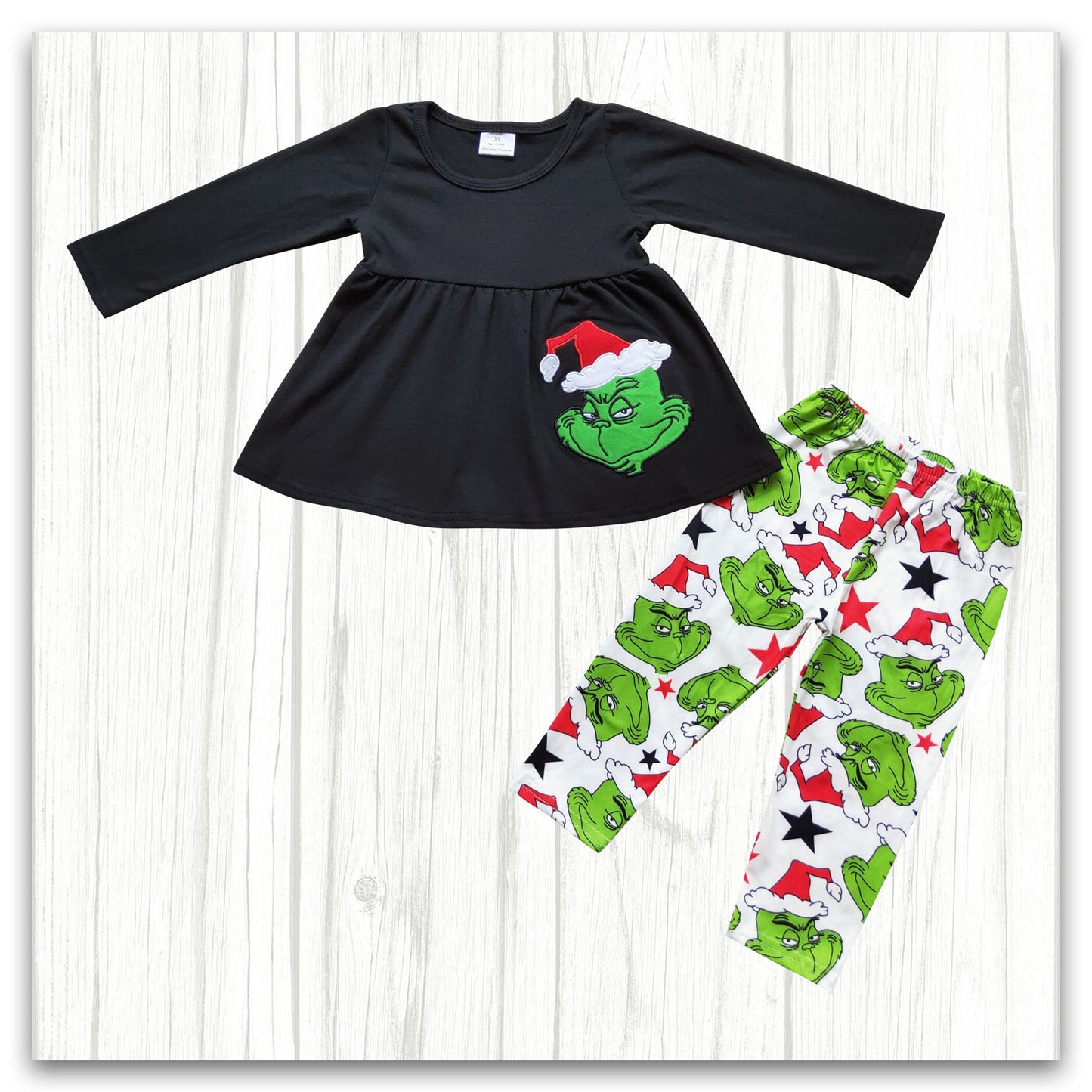 Cotton Embroidery Leggings Outfit for Christmas