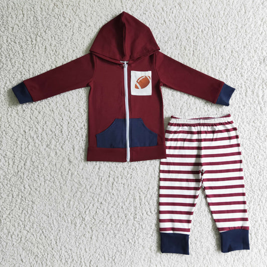 kids clothing brown zip footall outfit for boy