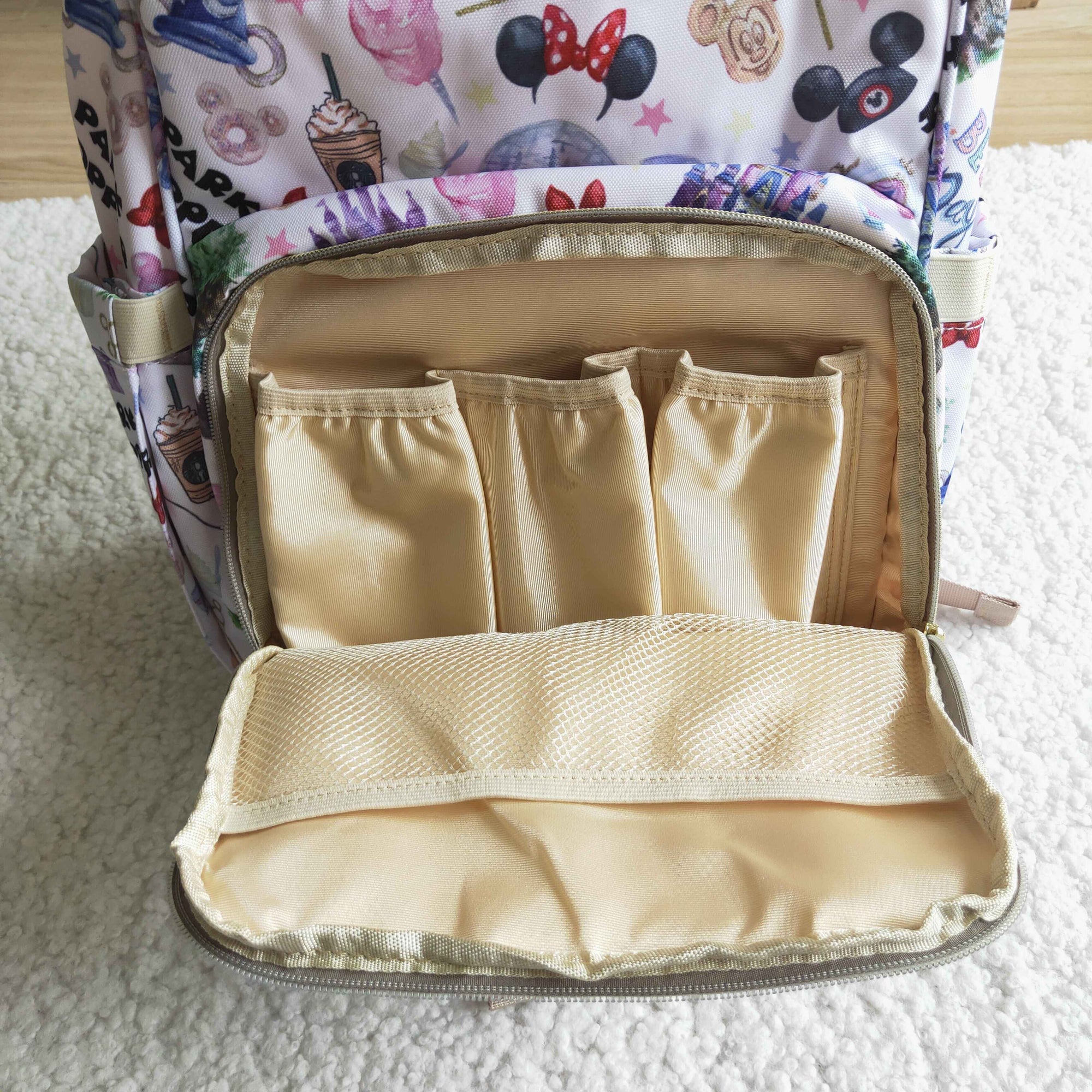 polyster+nylon diaper bag backpack