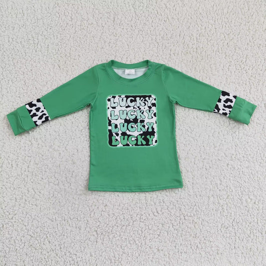 san patrick green pullover top clothing lucky letters
