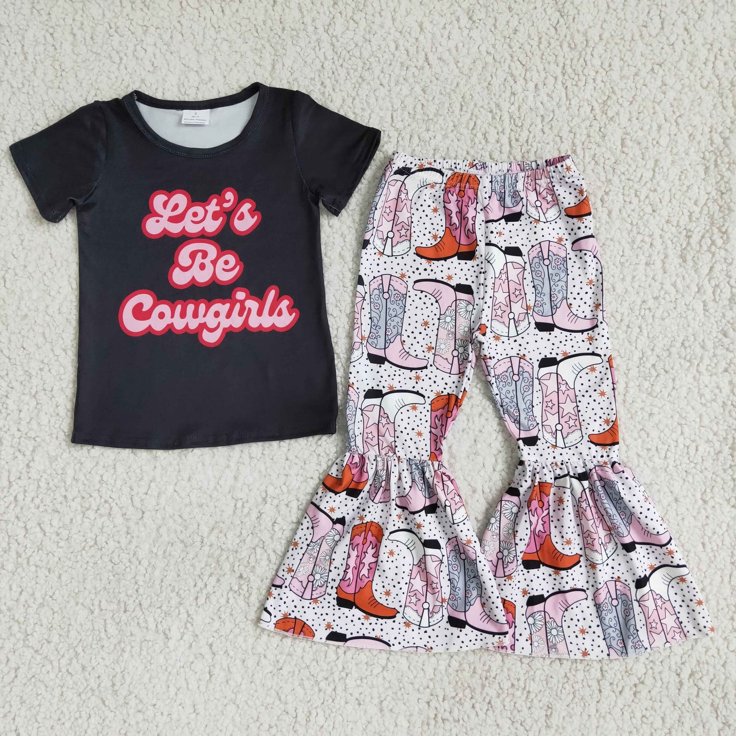cowgirl boots outfit pants set for baby girl