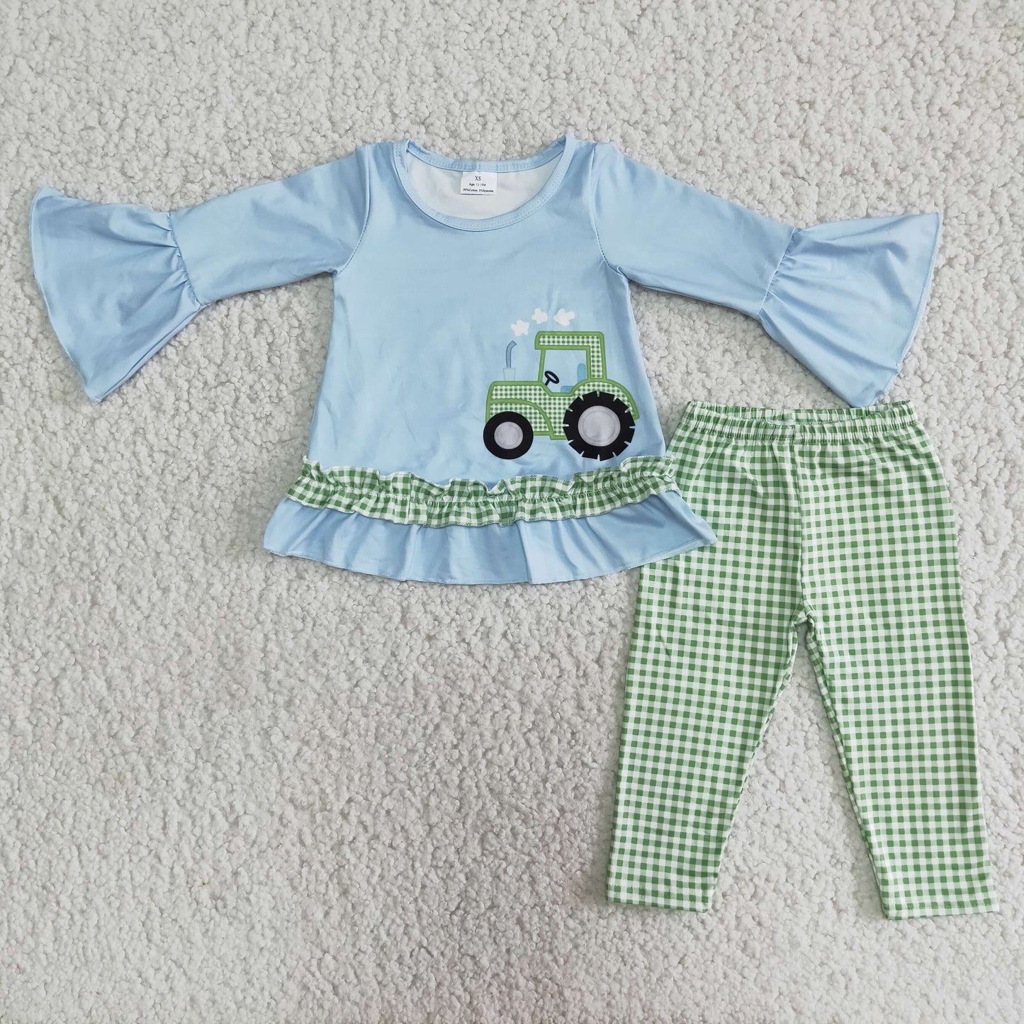 Truck Tunic Top Green Plaid Leggings Outfit