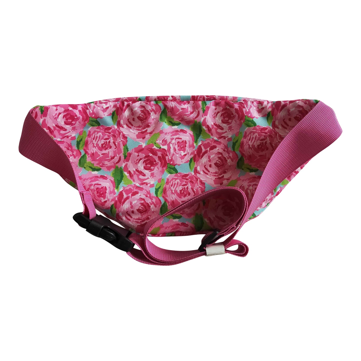 hot pink rose flower belt crossbody bag