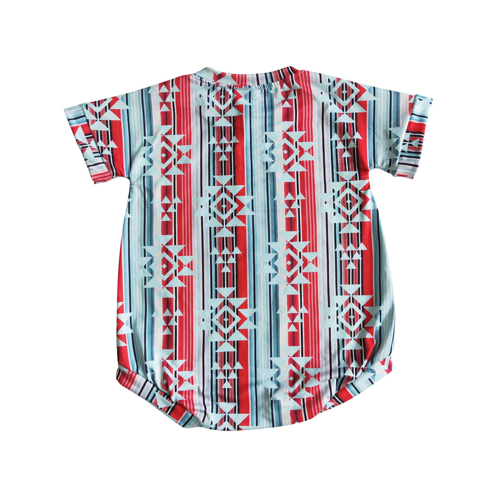 western skull aztec baby romper
