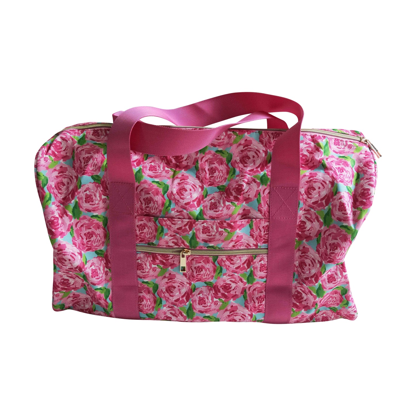 hot pink rose flower duffel & gym bags