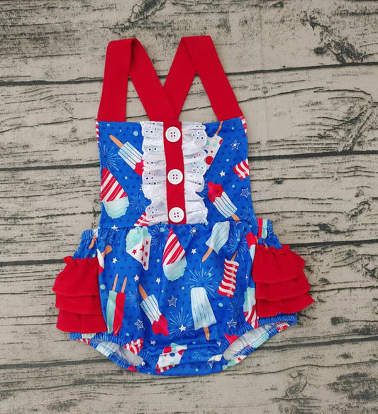 fourth of july ruffle butt romper popsicles