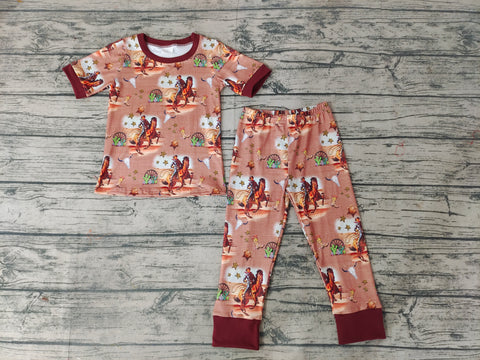 wetsern horse ride cowboy pajama pants set