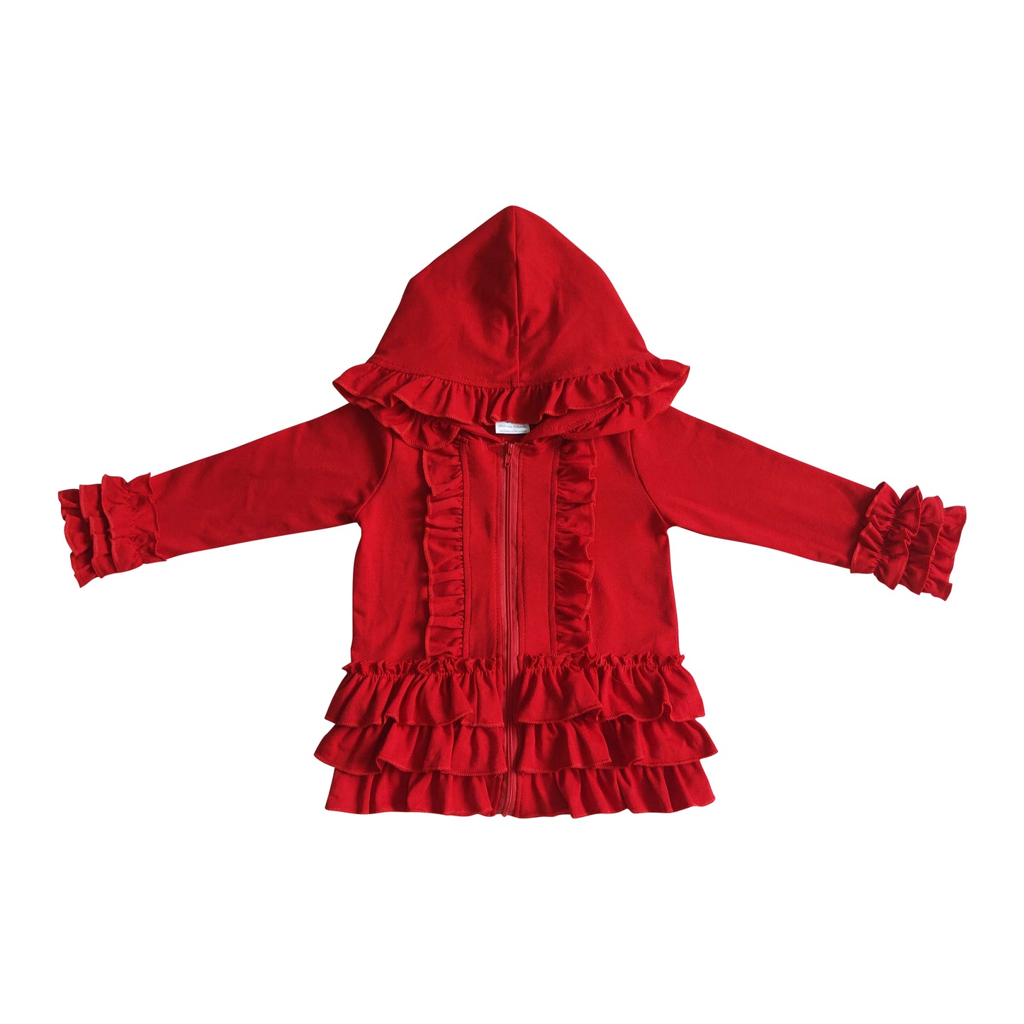 fall/winter clothing red ruffle jacket for girl