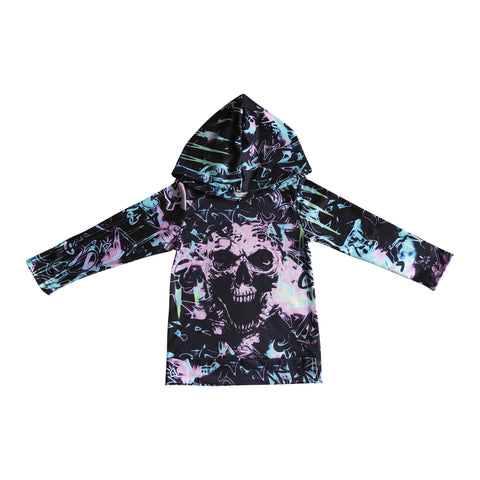 boy skull face halloween clothes sweatershirt