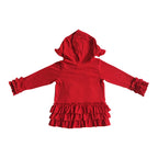 fall/winter clothing red ruffle jacket for girl