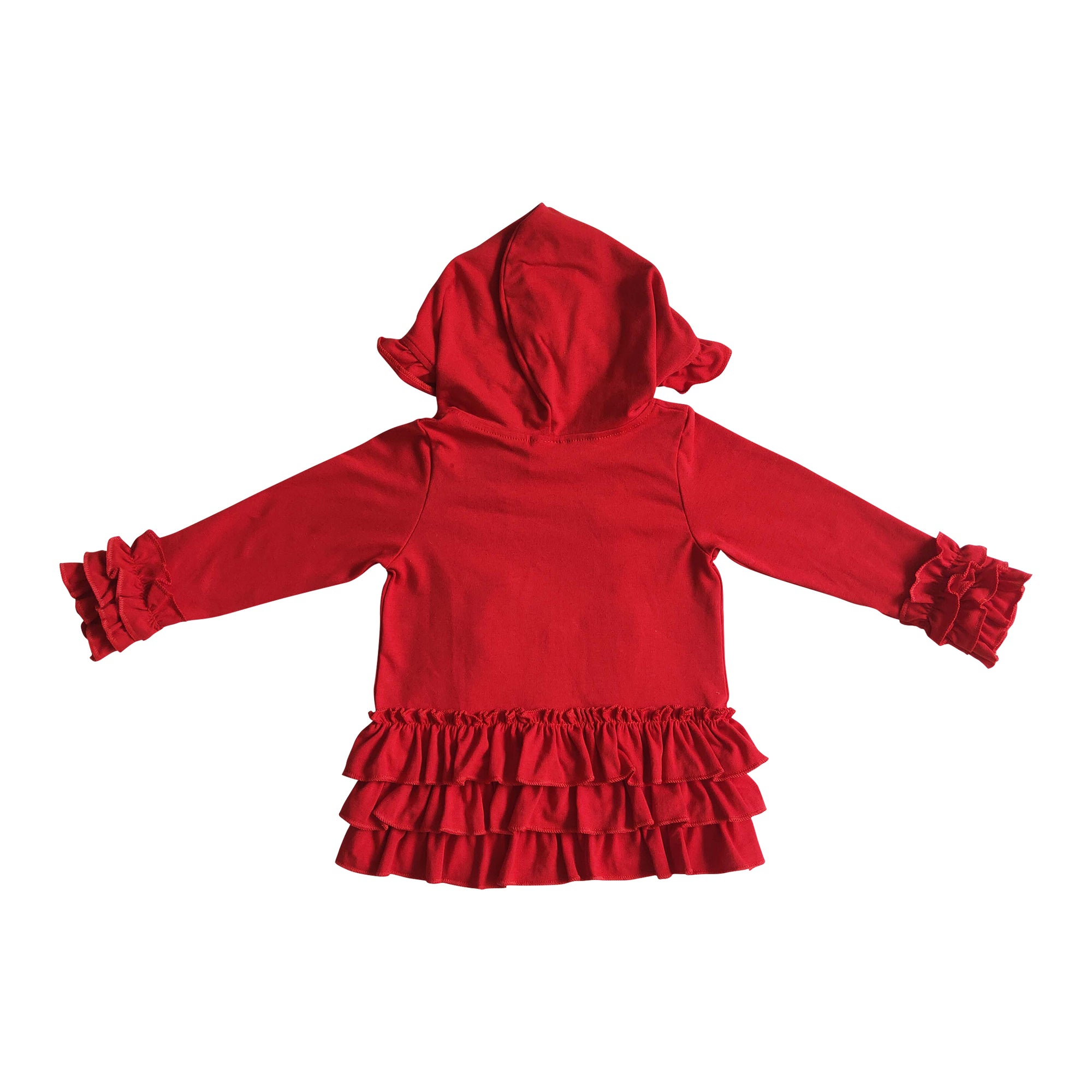 fall/winter clothing red ruffle jacket for girl