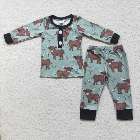 Cute Peeking Cow Pajamas Boy