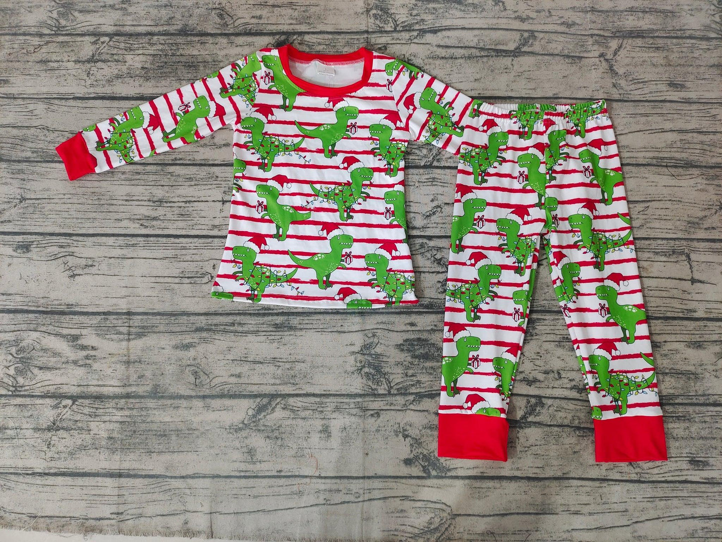 kids pajamas clothing Christmas dinosaur