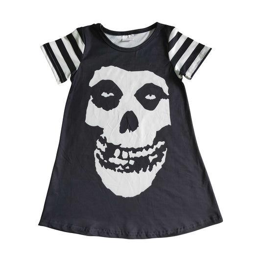 girl halloween black skull dress