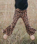 leopard distressed bell bottoms