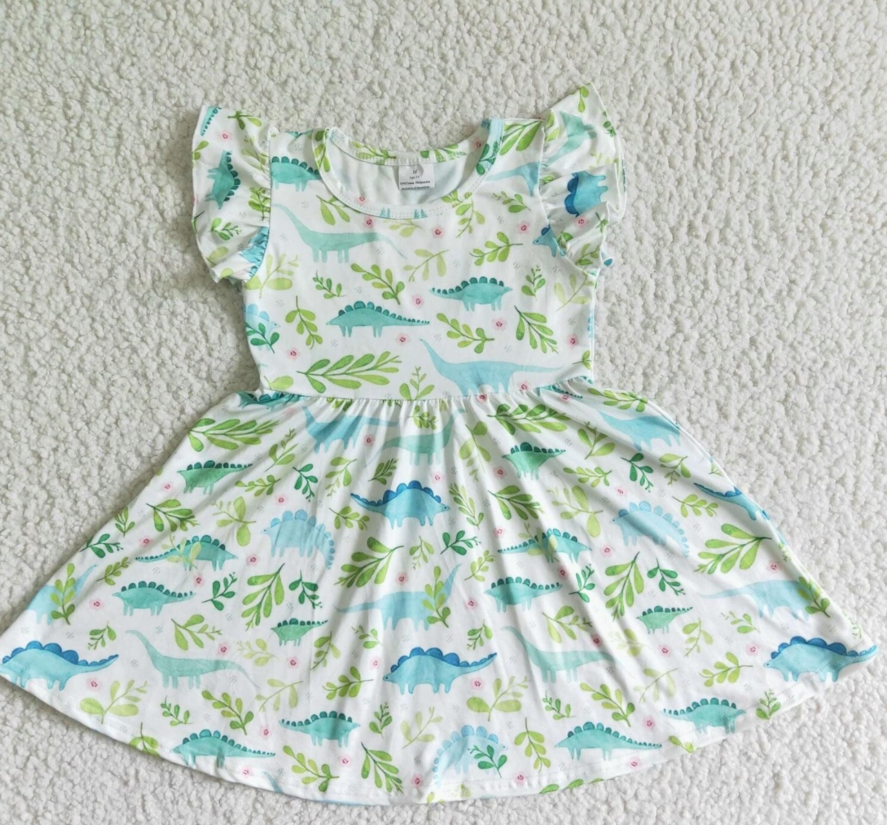 girl’s dinosaur twirly dress