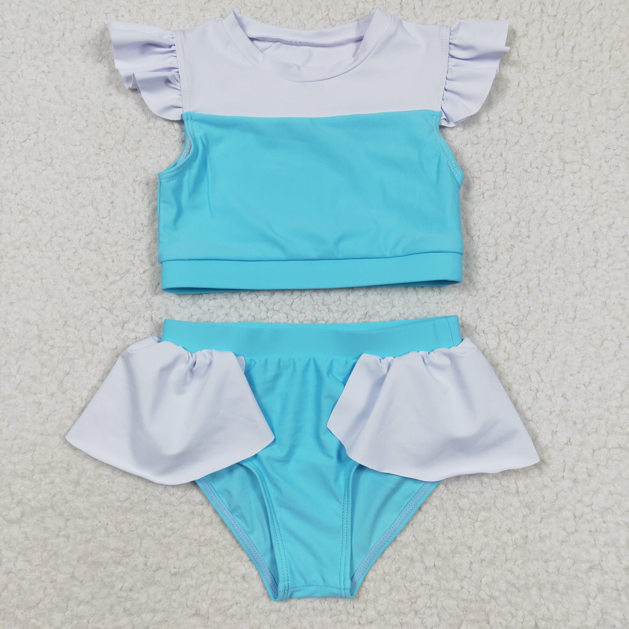 white blue princess swimsuit girl summer clothing