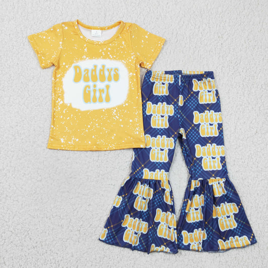 yellow blue t-shirt pants set mama's girl