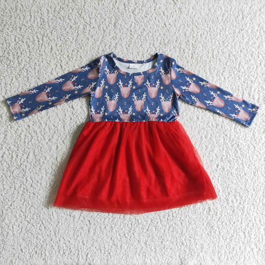 christmas deer red tutu dress girls dresses