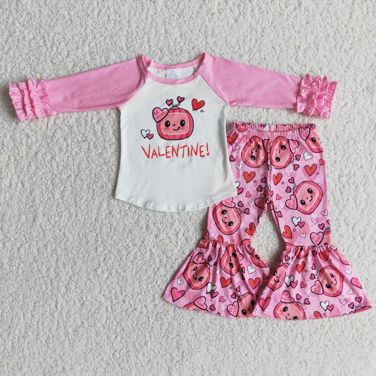 pink sweet heart print outfit