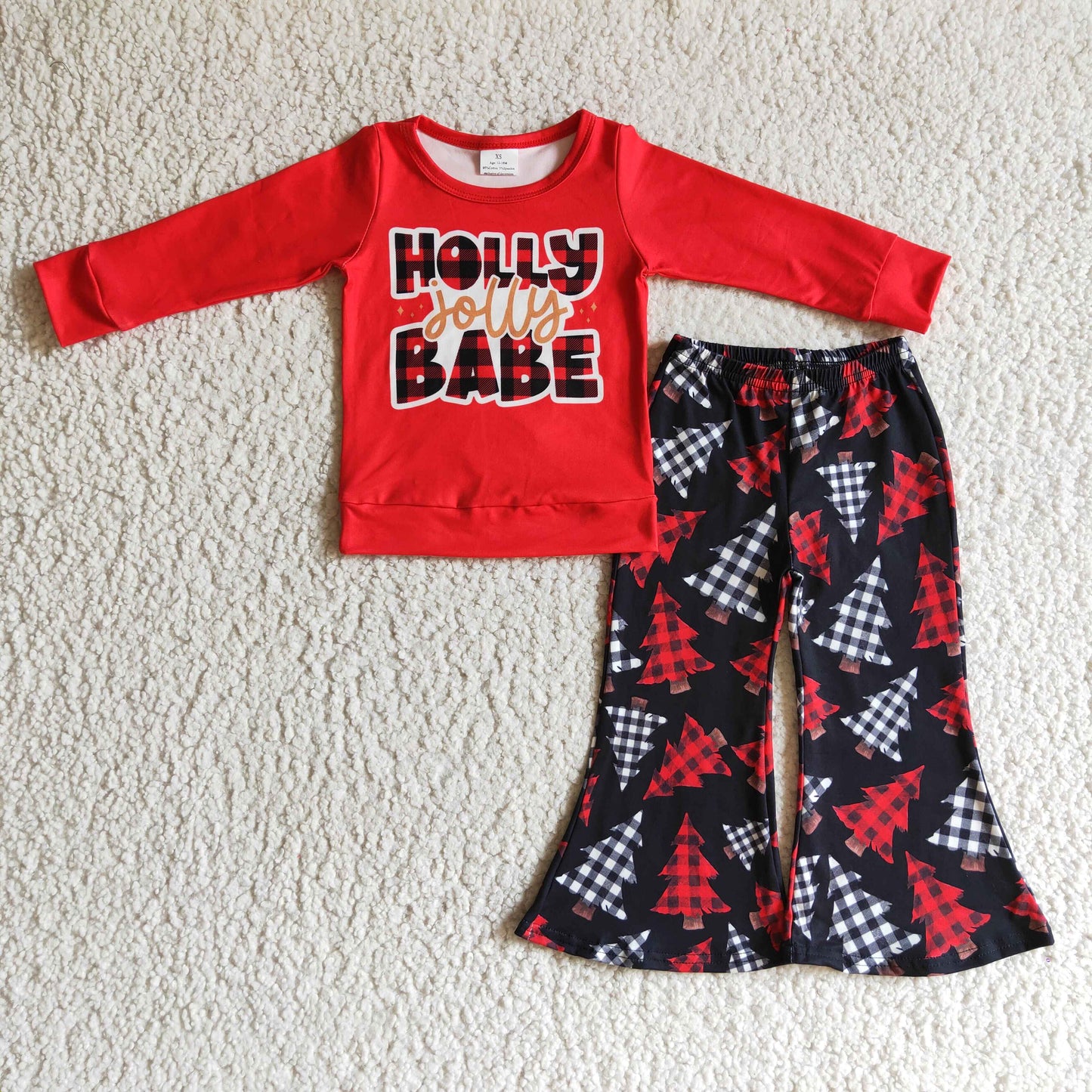 holly jolly babe christmas tree mini bell outfit