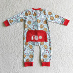 christmas zip romper for baby girl