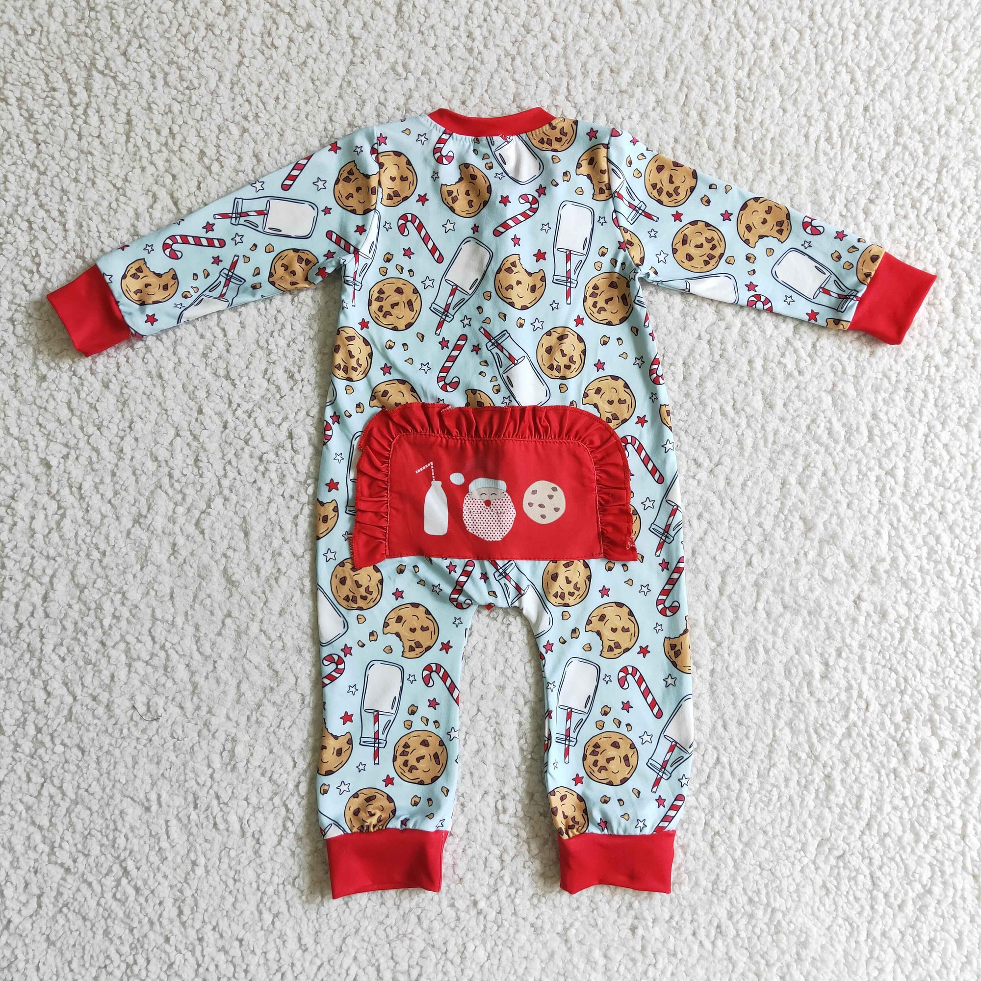 christmas zip romper for baby girl