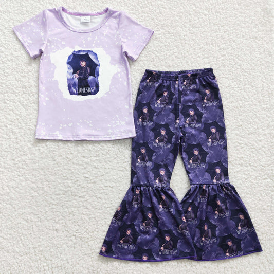 purple wednesday bell bottom outfit girls clothing
