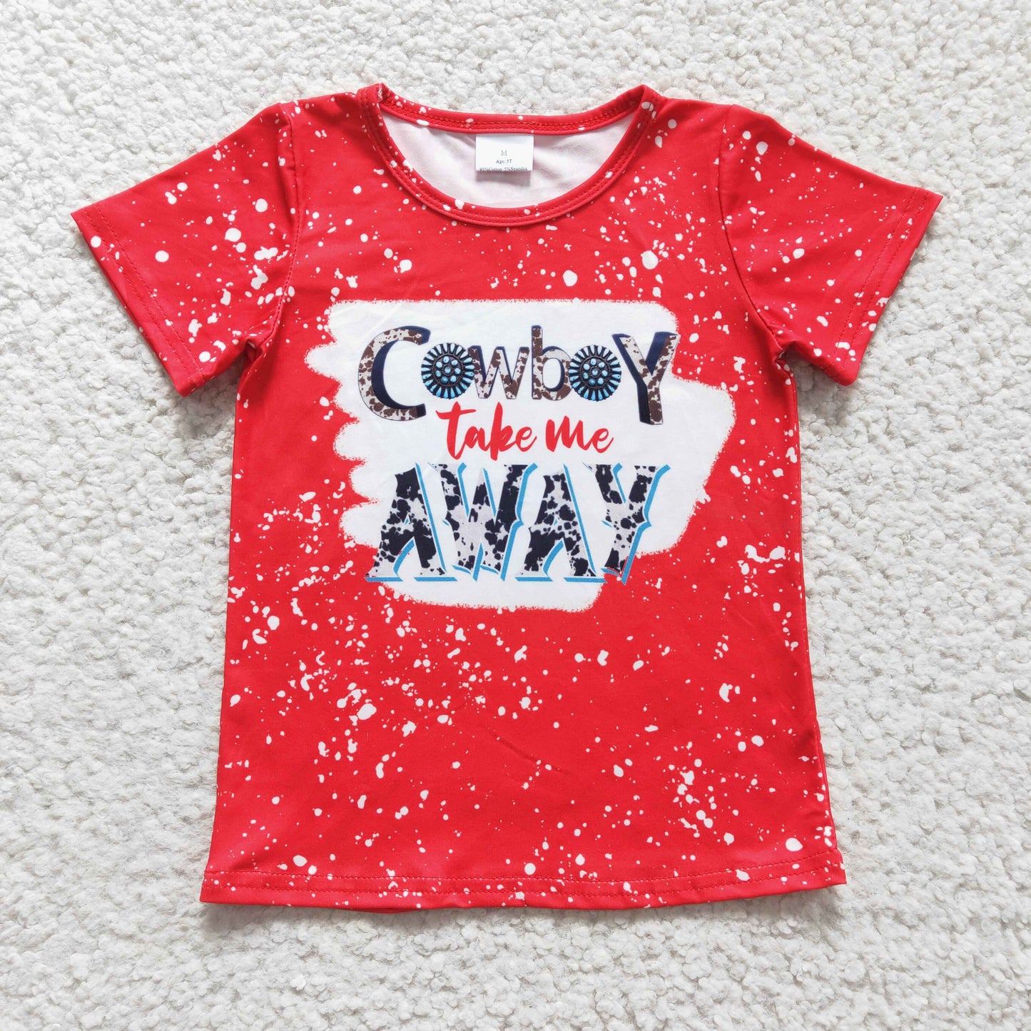 girl red t-shirt howdy take me away