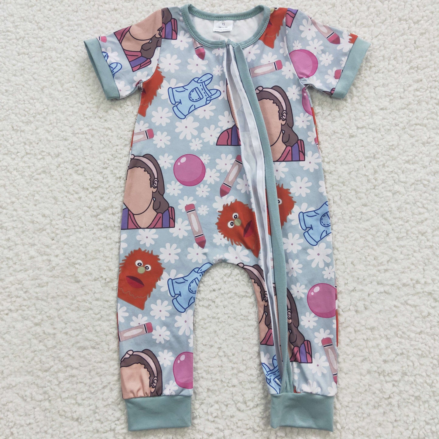 ABC teacher infant zip romper