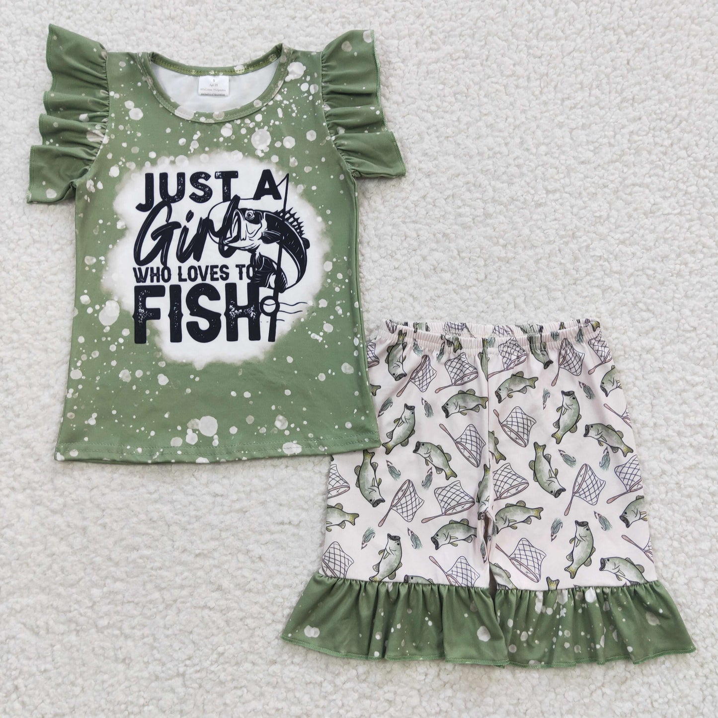 fishing boy shorts set outfit for summer