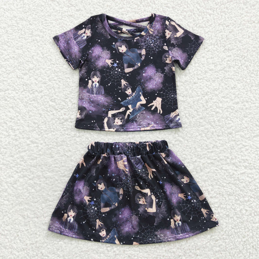 wednesday skirt outfit little girl clothes set