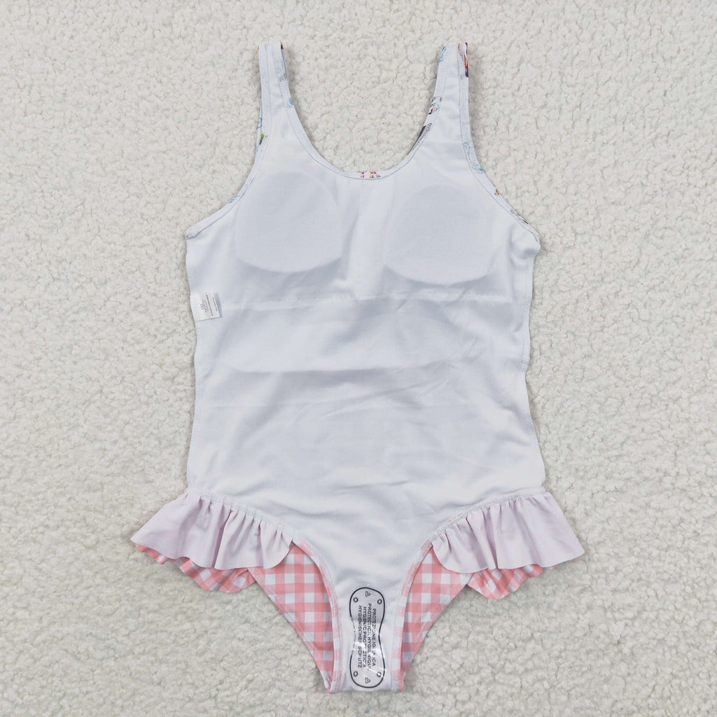 girl's swimsuit horse printing 1pcs swimswear