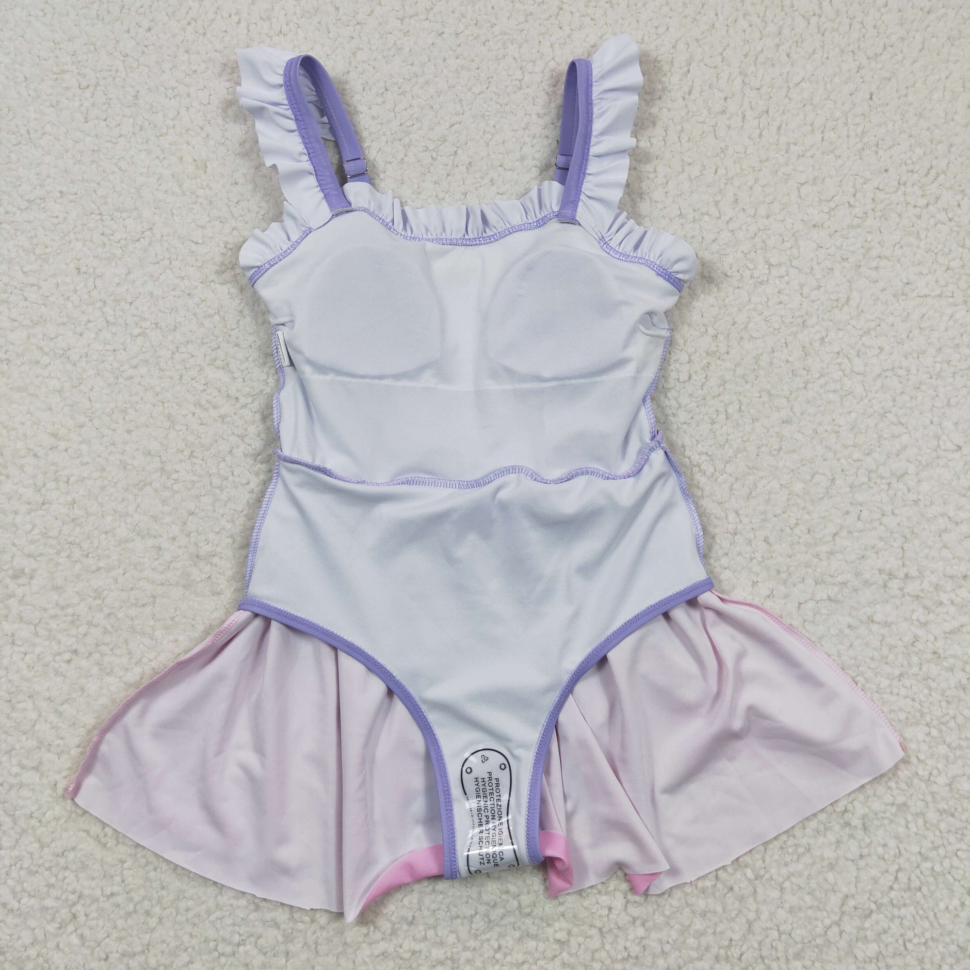 Tangled Hair Pink & Purple Princess One Piece Girls Swimsuit